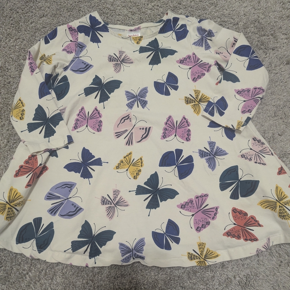 Hanna Andersson Butterfly Print Dress - Cream